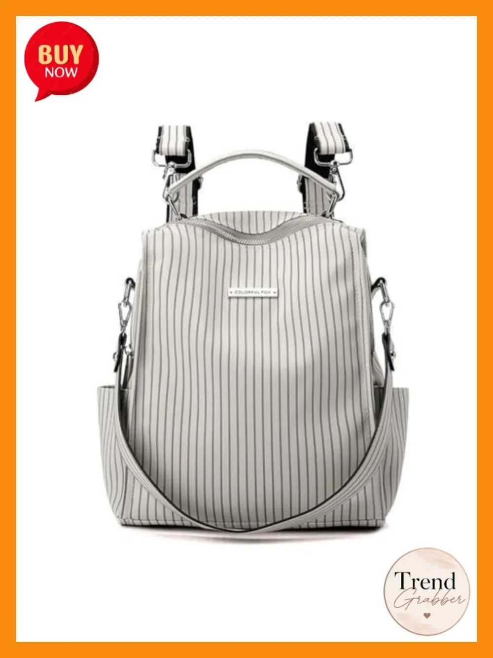 Convertible 3-in-1 Women's Backpack Purse with Removable Strap Nylon Handbag